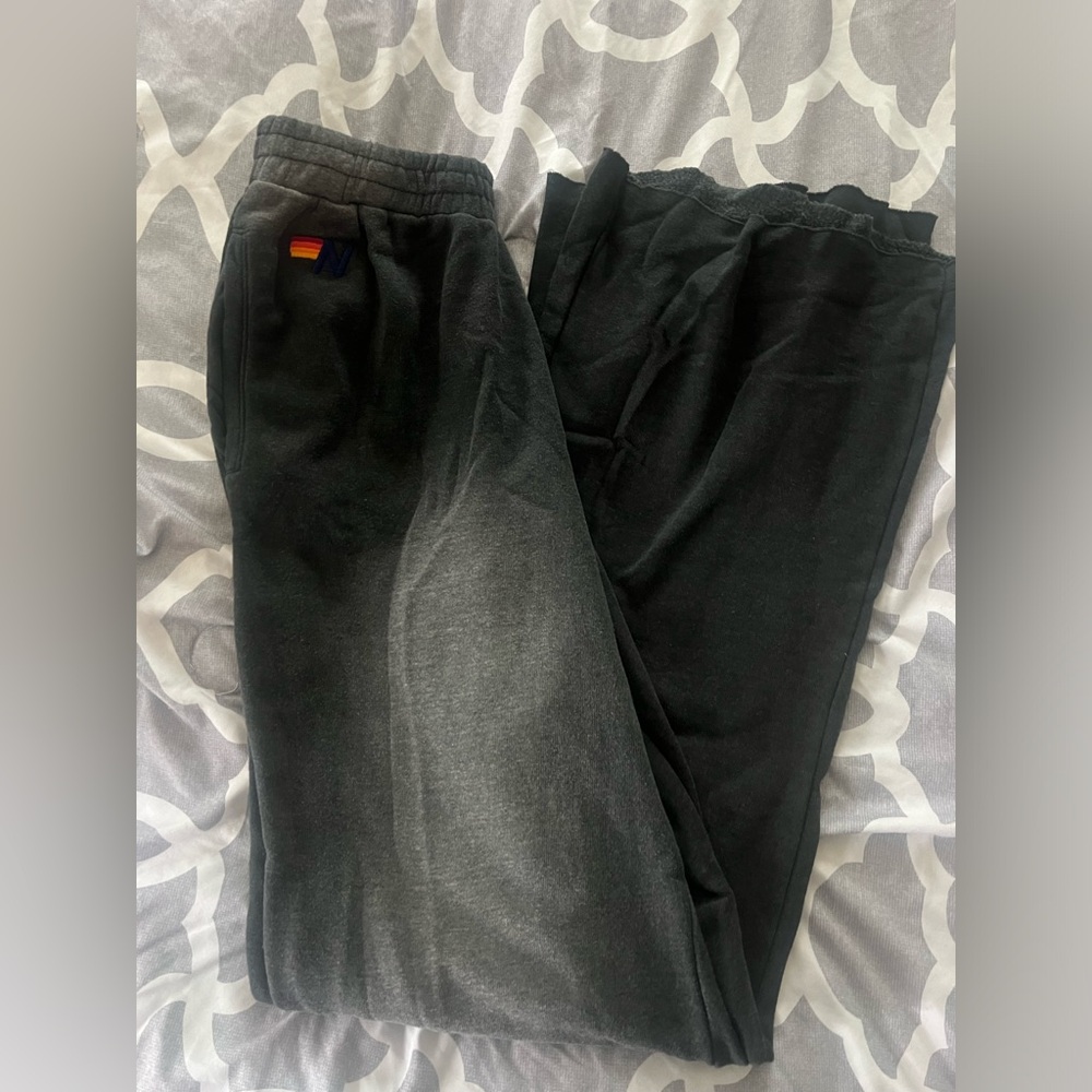 Aviator nation wide leg Gray Ombre Sweatpants L - Picture 5 of 6